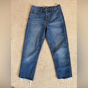 Madewell The Perfect Vintage Straight Hi Rise Cropped Blue Jeans | Women's 26